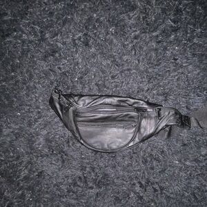 Black Leather Belt Bag